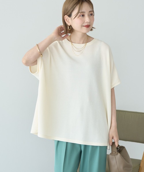 AMERICAN HOLIC(アメリカンホリック)の「ワッフルAラインプルオーバー(Tシャツ/カットソー・レディース・モカ/アイボリー/ブラック/ブルー・M/L)」の11枚目の写真