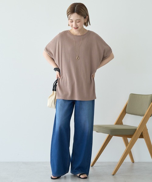 AMERICAN HOLIC(アメリカンホリック)の「ワッフルAラインプルオーバー(Tシャツ/カットソー・レディース・モカ/アイボリー/ブラック/ブルー・M/L)」の13枚目の写真