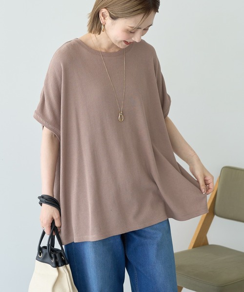 AMERICAN HOLIC(アメリカンホリック)の「ワッフルAラインプルオーバー(Tシャツ/カットソー・レディース・モカ/アイボリー/ブラック/ブルー・M/L)」の15枚目の写真