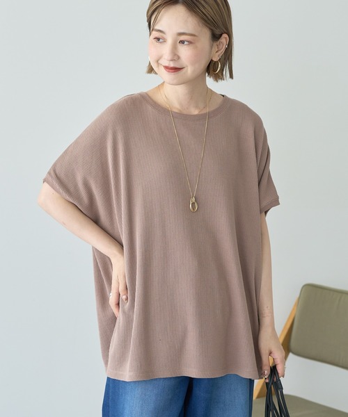 AMERICAN HOLIC(アメリカンホリック)の「ワッフルAラインプルオーバー(Tシャツ/カットソー・レディース・モカ/アイボリー/ブラック/ブルー・M/L)」の18枚目の写真