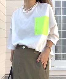 Q | バイカラー エンボスロゴT(Tシャツ/カットソー)