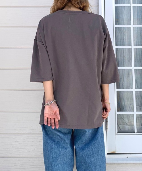 バイカラー エンボスロゴT（Tシャツ/カットソー）｜Q（キュー