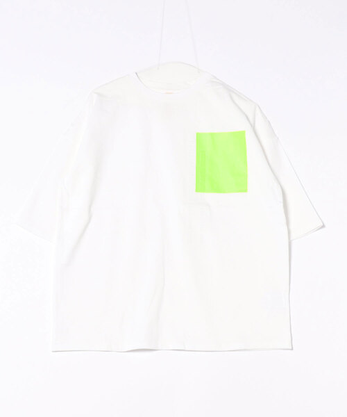 キュー Q バイカラー エンボスロゴT （ブラック） バイカラー エンボスロゴT（Tシャツ/カットソー）｜Q（キュー