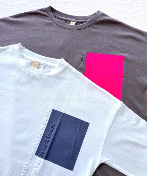 tシャツ バイカラー エンボスロゴT レディース バイカラー エンボスロゴT（Tシャツ/カットソー）｜Q（キュー