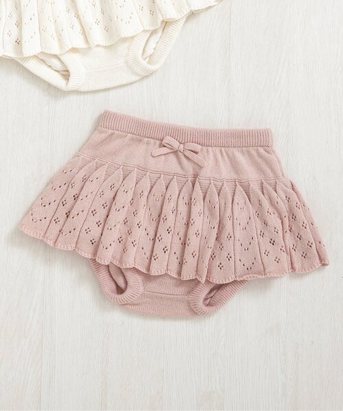 apres les cours（アプレレクール）の「スカート付きニットブルマ（その他ベビーウェア・キッズ・アイボリー/ピンク・80）」の2枚目の写真