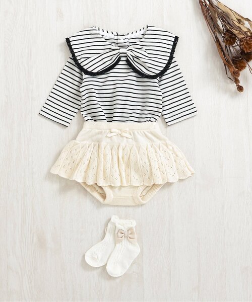 apres les cours（アプレレクール）の「スカート付きニットブルマ（その他ベビーウェア・キッズ・アイボリー/ピンク・80）」の12枚目の写真