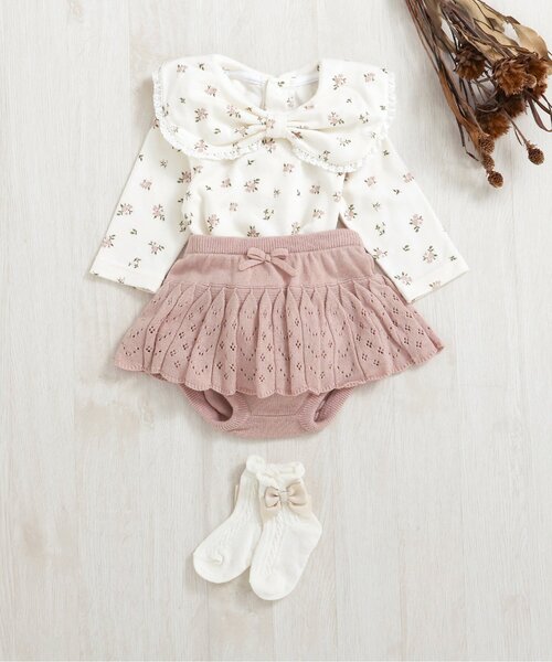 apres les cours（アプレレクール）の「スカート付きニットブルマ（その他ベビーウェア・キッズ・アイボリー/ピンク・80）」の13枚目の写真