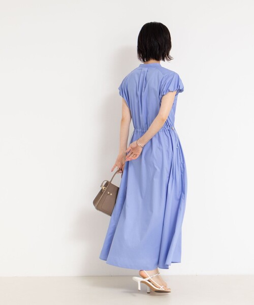 NOLLEY’S（ノーリーズ）の「ドロストシャツワンピース（ワンピース・レディース・ベージュ系その他3/ブルー/ネイビー・38）」の5枚目の写真