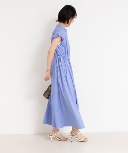 NOLLEY’S（ノーリーズ）の「ドロストシャツワンピース（ワンピース・レディース・ベージュ系その他3/ブルー/ネイビー・38）」の6枚目の写真