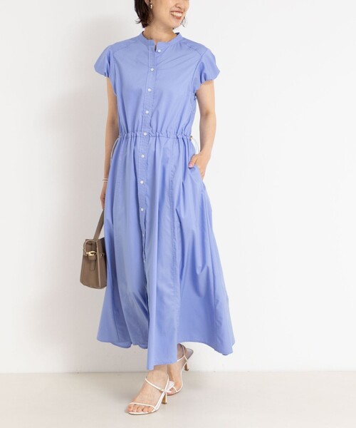 NOLLEY’S（ノーリーズ）の「ドロストシャツワンピース（ワンピース・レディース・ベージュ系その他3/ブルー/ネイビー・38）」の8枚目の写真