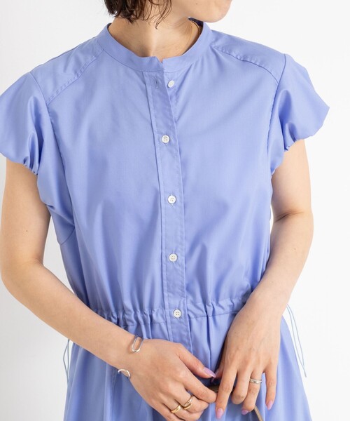 NOLLEY’S（ノーリーズ）の「ドロストシャツワンピース（ワンピース・レディース・ベージュ系その他3/ブルー/ネイビー・38）」の9枚目の写真