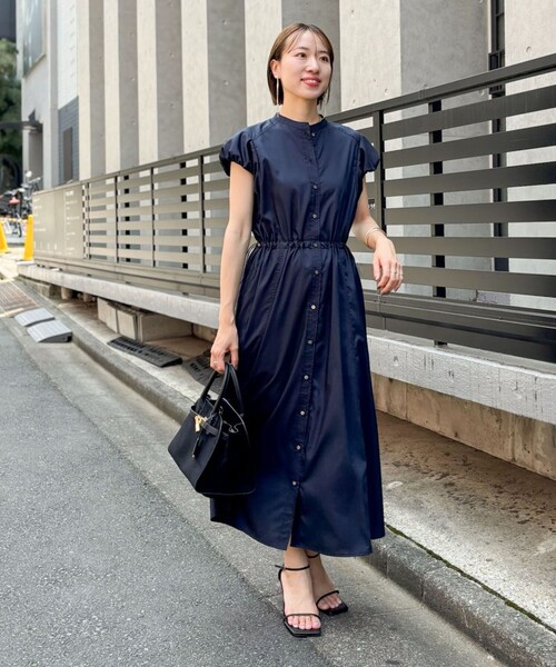 NOLLEY’S（ノーリーズ）の「ドロストシャツワンピース（ワンピース・レディース・ベージュ系その他3/ブルー/ネイビー・38）」の12枚目の写真