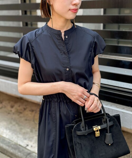 NOLLEY’S（ノーリーズ）の「ドロストシャツワンピース（ワンピース・レディース・ベージュ系その他3/ブルー/ネイビー・38）」の14枚目の写真