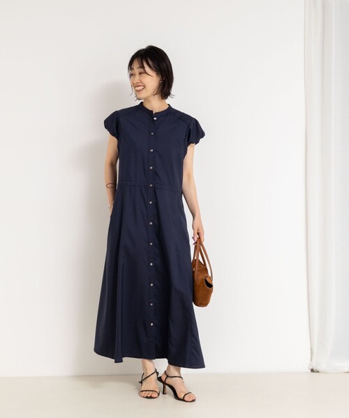 NOLLEY’S（ノーリーズ）の「ドロストシャツワンピース（ワンピース・レディース・ベージュ系その他3/ブルー/ネイビー・38）」の19枚目の写真