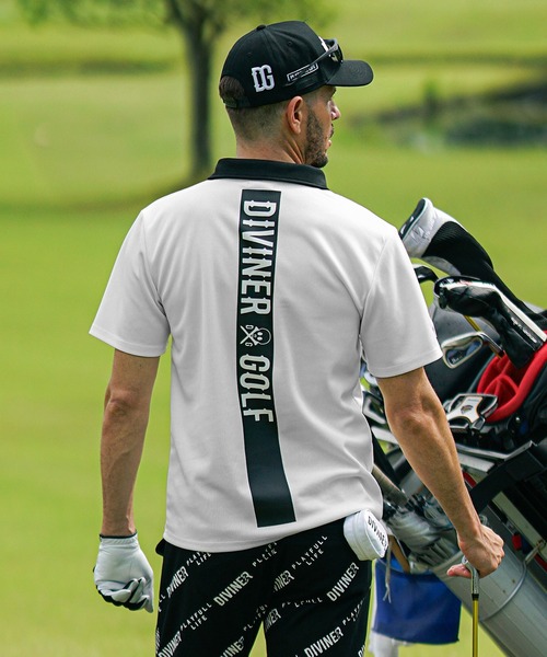 DIVINER GOLF】メッシュバックラインロゴポロシャツ メンズ ゴルフ