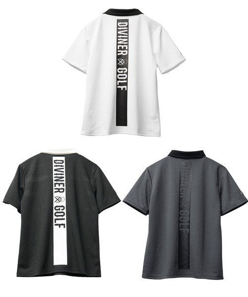 DIVINER GOLF】メッシュバックラインロゴポロシャツ メンズ ゴルフ