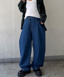 LBC | 【デニムセットアップ可能】アシメボタンカーブデニムパンツ(デニムパンツ)