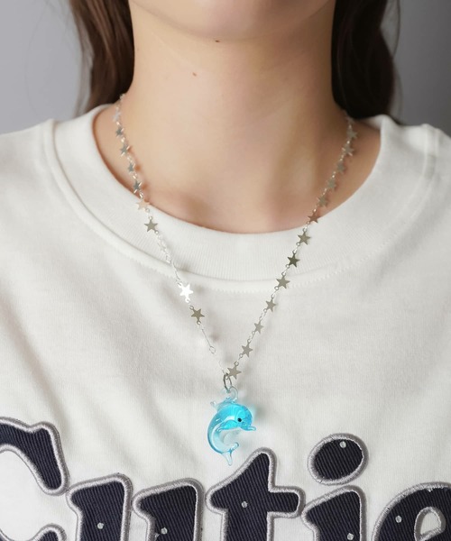 メタルスターネックレス/ドルフィン/イルカ/NEO森ガール