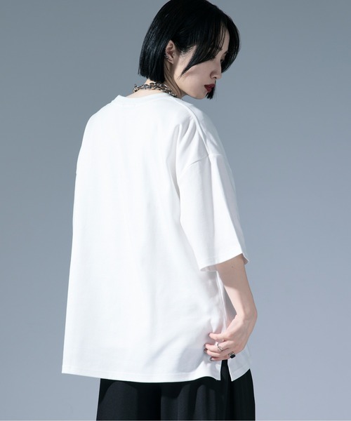 サイドバラ刺繍Tシャツ（Tシャツ/カットソー）｜Ellno Loset（エルノ