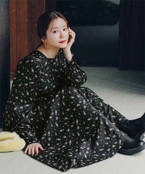 titivate(ティティベイト)の「ボリュームギャザースリーブフレアワンピース(ワンピース・レディース・ブルー系その他/ドット/ブラック系その他・S/L/M)」の13枚目の写真