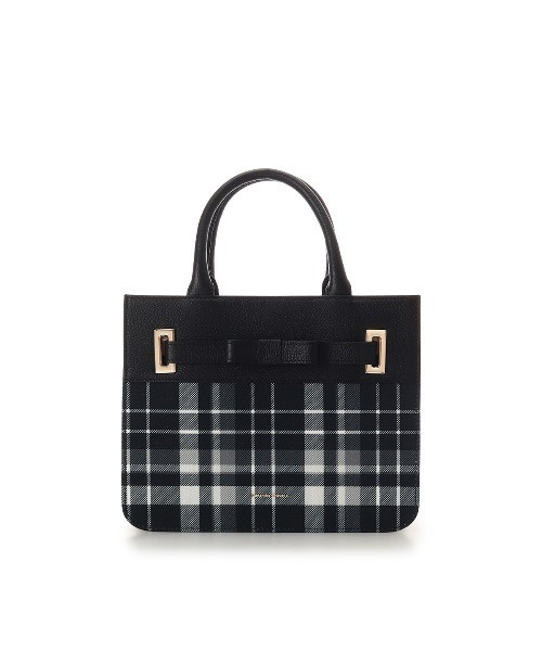 Samantha Thavasa(サマンサタバサ)の「チェック柄エムシュシュⅢ トートバッグ(トートバッグ・レディース・グレイッシュベージュ/ブラック/オフホワイト・FREE)」の2枚目の写真