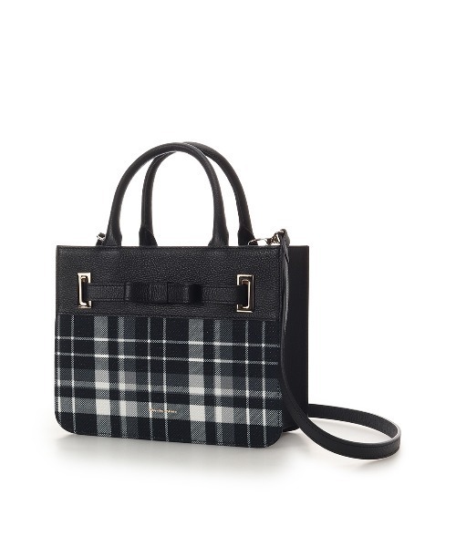 Samantha Thavasa(サマンサタバサ)の「チェック柄エムシュシュⅢ トートバッグ(トートバッグ・レディース・グレイッシュベージュ/ブラック/オフホワイト・FREE)」の4枚目の写真