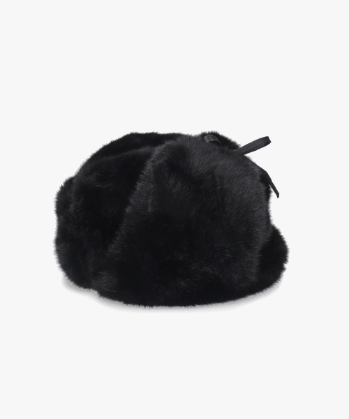 KANGOL（カンゴール）の「KANGOL BLACK FAUX FUR TRAPPER / カンゴール（ハット・レディース・ブラック・X-LARGE/LARGE/MEDIUM）」の4枚目の写真