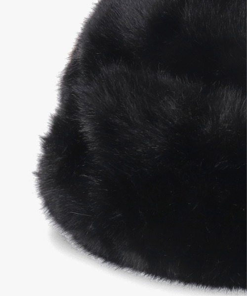 KANGOL（カンゴール）の「KANGOL BLACK FAUX FUR TRAPPER / カンゴール（ハット・レディース・ブラック・X-LARGE/LARGE/MEDIUM）」の6枚目の写真