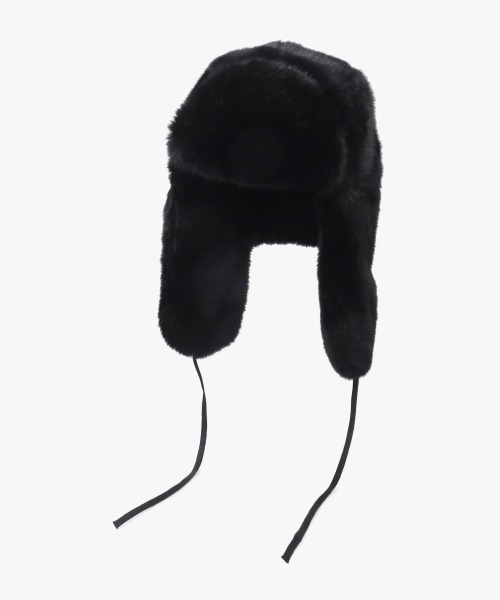 KANGOL（カンゴール）の「KANGOL BLACK FAUX FUR TRAPPER / カンゴール（ハット・レディース・ブラック・X-LARGE/LARGE/MEDIUM）」の7枚目の写真