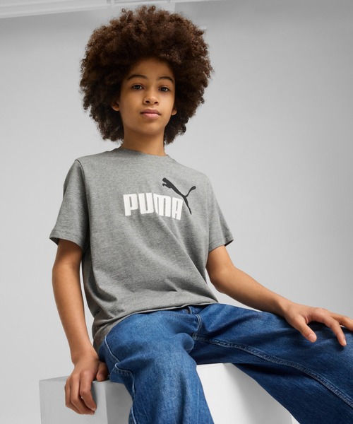 PUMA（プーマ）の「PUMA プーマ ボーイズ ESS 2 カラー NO.1 ロゴ 半袖 Tシャツ 120-160cm（Tシャツ/カットソー・キッズ・イエロー/ブラック/ヘザーグレー・120/130/140/150/160）」の2枚目の写真