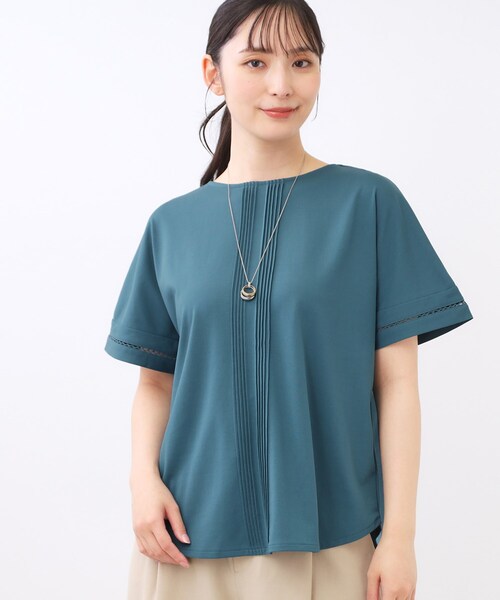 Reflect(リフレクト)の「【前後で着られる2WAY◎】プルオーバージャージ(Tシャツ/カットソー・レディース・オフホワイト/チャコールグレー/ブルーグリーン/ピンク・11/09)」の2枚目の写真