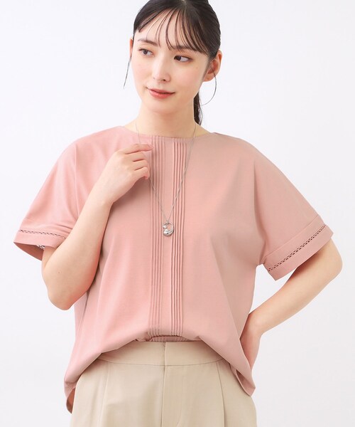 Reflect(リフレクト)の「【前後で着られる2WAY◎】プルオーバージャージ(Tシャツ/カットソー・レディース・オフホワイト/チャコールグレー/ブルーグリーン/ピンク・11/09)」の4枚目の写真