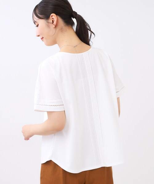 Reflect(リフレクト)の「【前後で着られる2WAY◎】プルオーバージャージ(Tシャツ/カットソー・レディース・オフホワイト/チャコールグレー/ブルーグリーン/ピンク・11/09)」の6枚目の写真