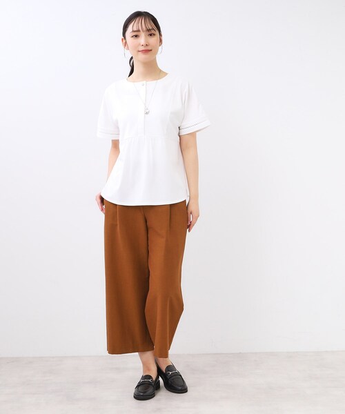 Reflect(リフレクト)の「【前後で着られる2WAY◎】プルオーバージャージ(Tシャツ/カットソー・レディース・オフホワイト/チャコールグレー/ブルーグリーン/ピンク・11/09)」の7枚目の写真