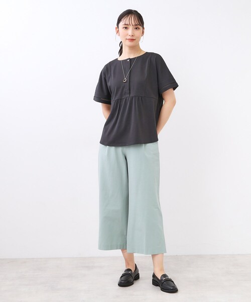 Reflect(リフレクト)の「【前後で着られる2WAY◎】プルオーバージャージ(Tシャツ/カットソー・レディース・オフホワイト/チャコールグレー/ブルーグリーン/ピンク・11/09)」の11枚目の写真