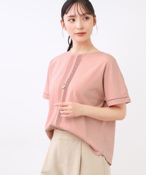 Reflect(リフレクト)の「【前後で着られる2WAY◎】プルオーバージャージ(Tシャツ/カットソー・レディース・オフホワイト/チャコールグレー/ブルーグリーン/ピンク・11/09)」の13枚目の写真