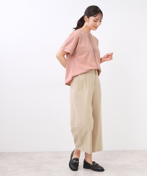Reflect(リフレクト)の「【前後で着られる2WAY◎】プルオーバージャージ(Tシャツ/カットソー・レディース・オフホワイト/チャコールグレー/ブルーグリーン/ピンク・11/09)」の18枚目の写真