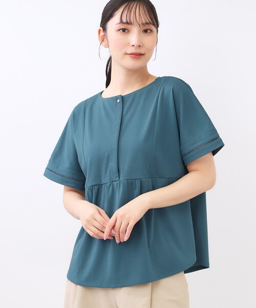 Reflect(リフレクト)の「【前後で着られる2WAY◎】プルオーバージャージ(Tシャツ/カットソー・レディース・オフホワイト/チャコールグレー/ブルーグリーン/ピンク・11/09)」の20枚目の写真