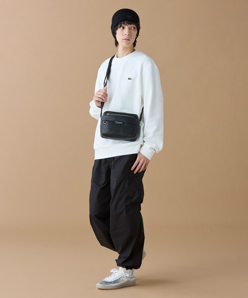 LACOSTE(ラコステ)の「オシアン レザーレポーターバッグ(ショルダーバッグ・メンズ・ブラック/モスグリーン/グレー・FREE)」の13枚目の写真
