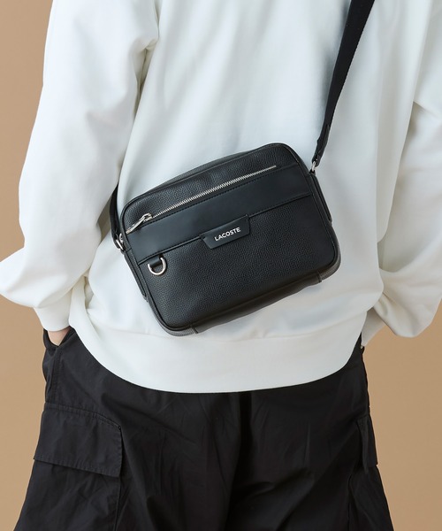 オシアン レザーレポーターバッグ（ショルダーバッグ）｜LACOSTE