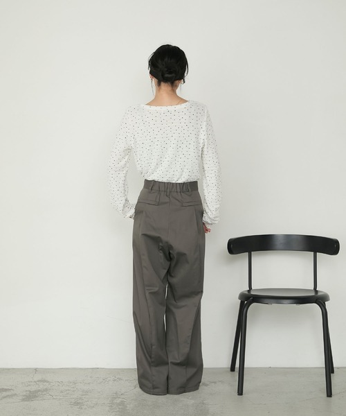 トップス Ricky forksy.】ドット柄ヘンリーネックジャガードトップス forksy.│MONO