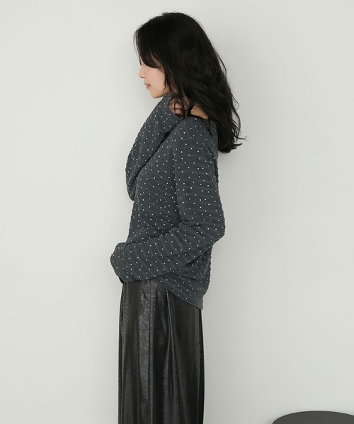 forksy.】ドット柄ヘンリーネックジャガードトップス forksy.│MONO