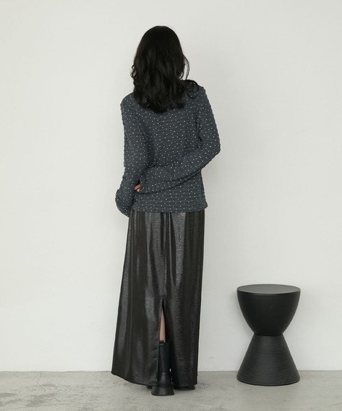 forksy.】ドット柄ヘンリーネックジャガードトップス forksy.│MONO