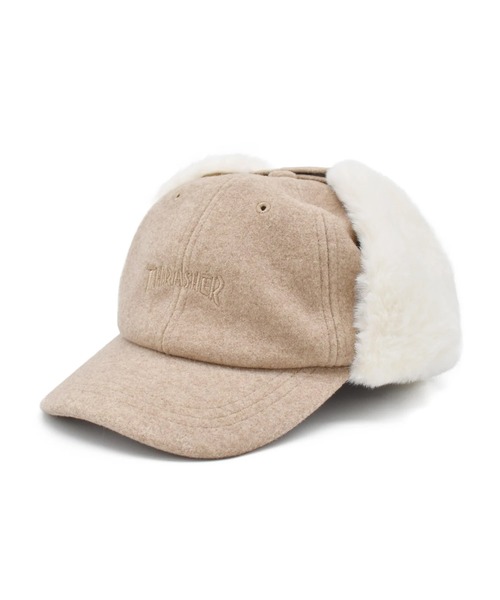 THRASHER（スラッシャー）の「THRASHER/スラッシャー キャップ ボア付きフライトキャップ 25TH-C55（キャップ・メンズ・オートミール/ブラック/ベージュ・FREE）」の2枚目の写真
