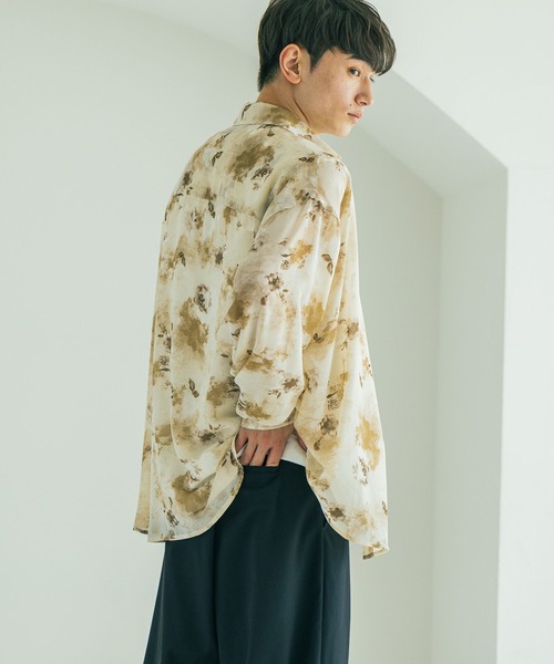 BLAMINK 花柄 長袖シャツ 38ベージュ セール】シアー柄長袖シャツ / 583348（シャツ/ブラウス）｜LAKOLE