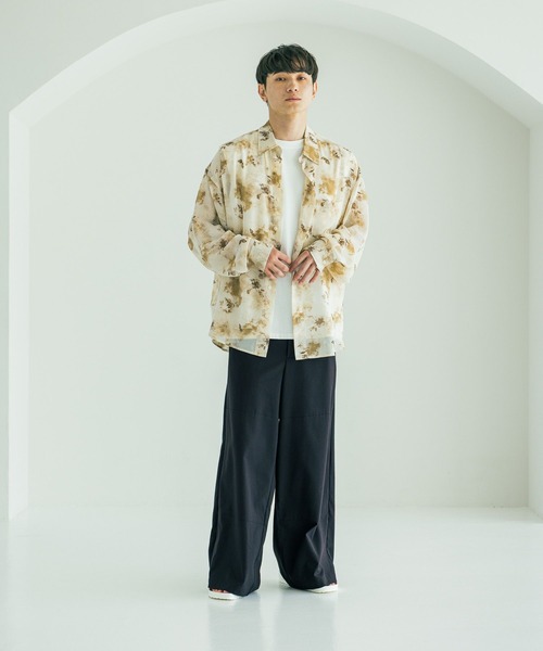 LAKOLE(ラコレ)の「シアー柄長袖シャツ / 583348(シャツ/ブラウス・メンズ・ネイビー/グリーン/ベージュ/ブラック・FREE)」の5枚目の写真