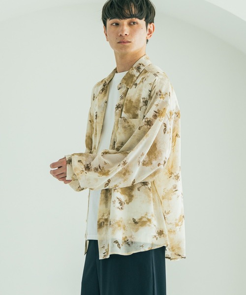 LAKOLE(ラコレ)の「シアー柄長袖シャツ / 583348(シャツ/ブラウス・メンズ・ネイビー/グリーン/ベージュ/ブラック・FREE)」の9枚目の写真