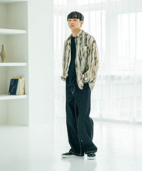 LAKOLE(ラコレ)の「シアー柄長袖シャツ / 583348(シャツ/ブラウス・メンズ・ネイビー/グリーン/ベージュ/ブラック・FREE)」の13枚目の写真