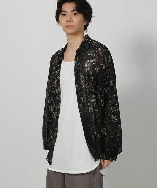 LAKOLE(ラコレ)の「シアー柄長袖シャツ / 583348(シャツ/ブラウス・メンズ・ネイビー/グリーン/ベージュ/ブラック・FREE)」の11枚目の写真