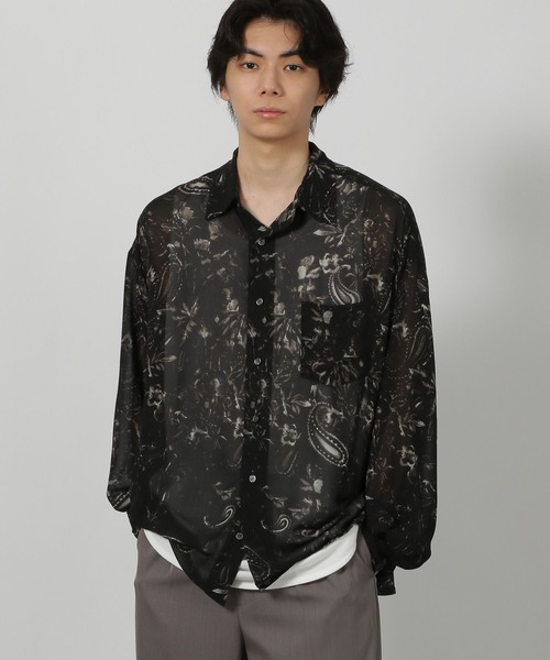 LAKOLE(ラコレ)の「シアー柄長袖シャツ / 583348(シャツ/ブラウス・メンズ・ネイビー/グリーン/ベージュ/ブラック・FREE)」の15枚目の写真